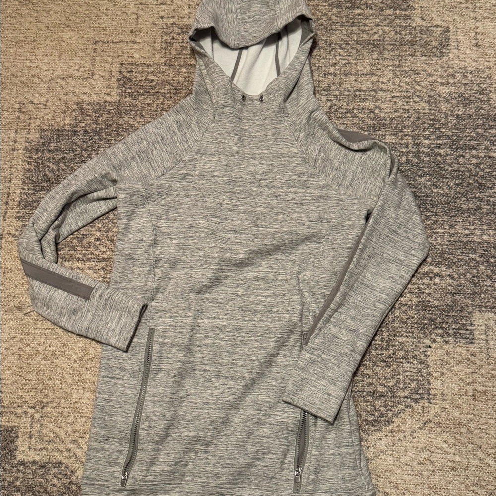 Athletes Gray Tunic Sweatshirt with Zipper Pockets SMALL